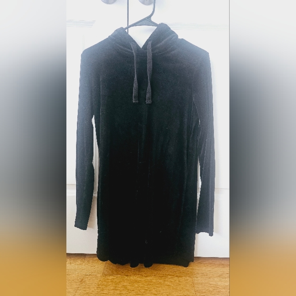 Black velvet shirt dress